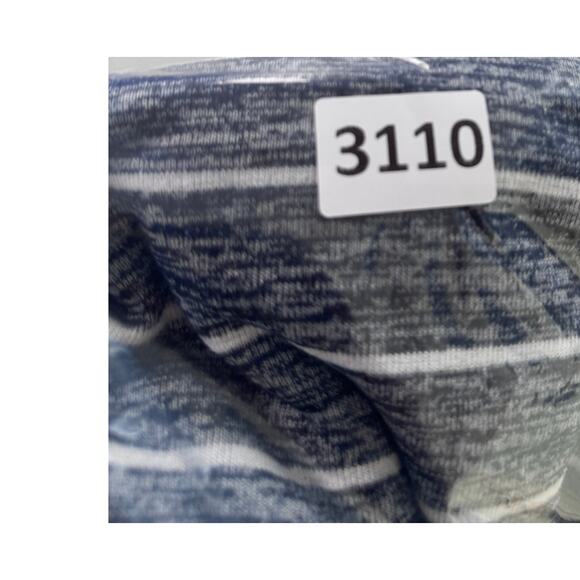Banana Republic Factory Luxespun Medium Striped Cowl Neck Shirt Blue - Picture 7 of 7